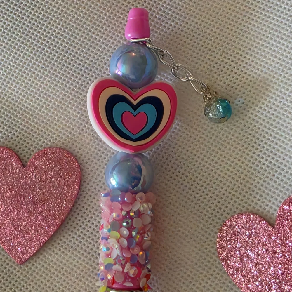 Pink Heart Charm Pen for Kids
